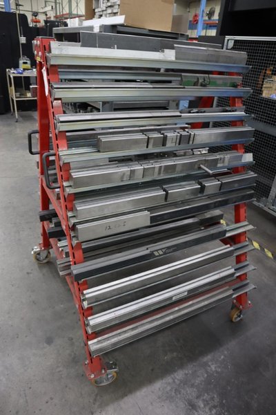 Press Brake Dies for Amada Press Brakes on Rollery Roling Tree Rack- Auction Item