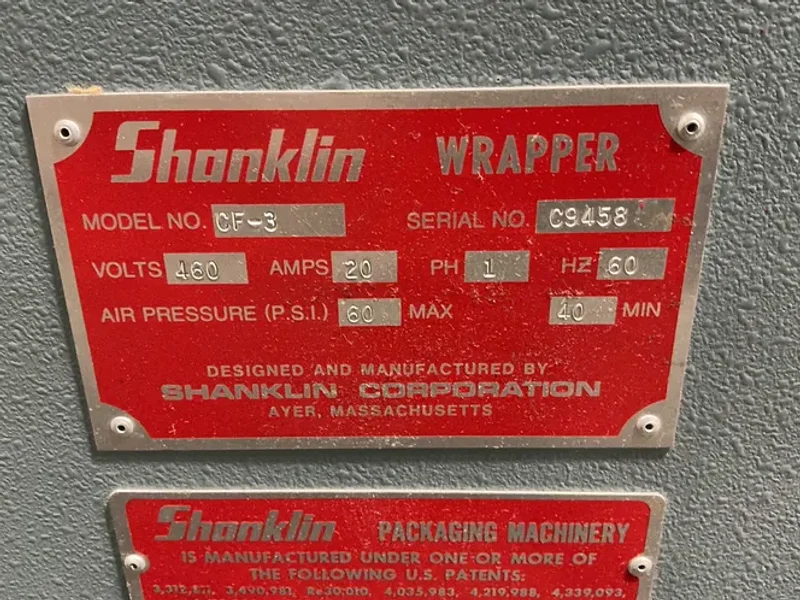 Shanklin 22.5” And 29” Conveyor Belts / 60 Psi Side Seal Shrink Wrapper - Cf-3