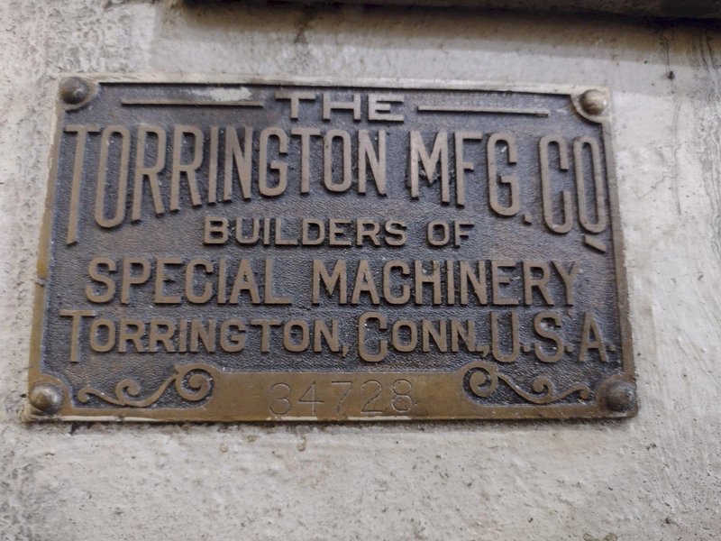 .148&quot; x 2.75&quot; COIL O.D. TORRINGTON MODEL #W12 SPRING COILER / COIL MAKING MACHINE: STOCK #18728