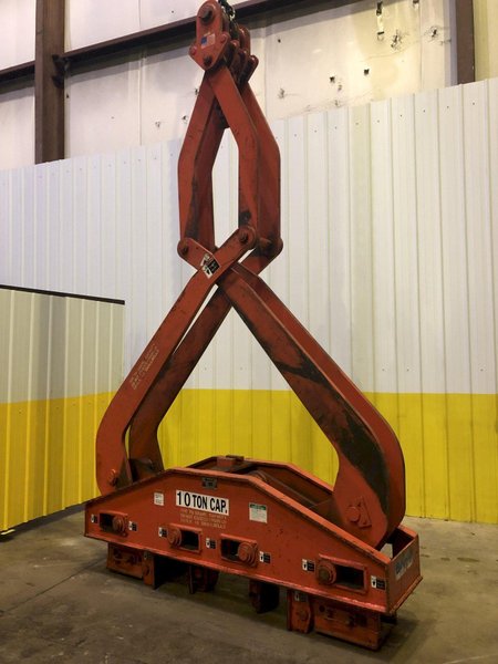 20,000 LB 10 TON BUSHMAN  MODEL #6107 DOUBLE RIM VERTICAL COIL LIFTING TONG SCISSOR TYPE COIL LIFT, NEW 2007: STOCK #15814