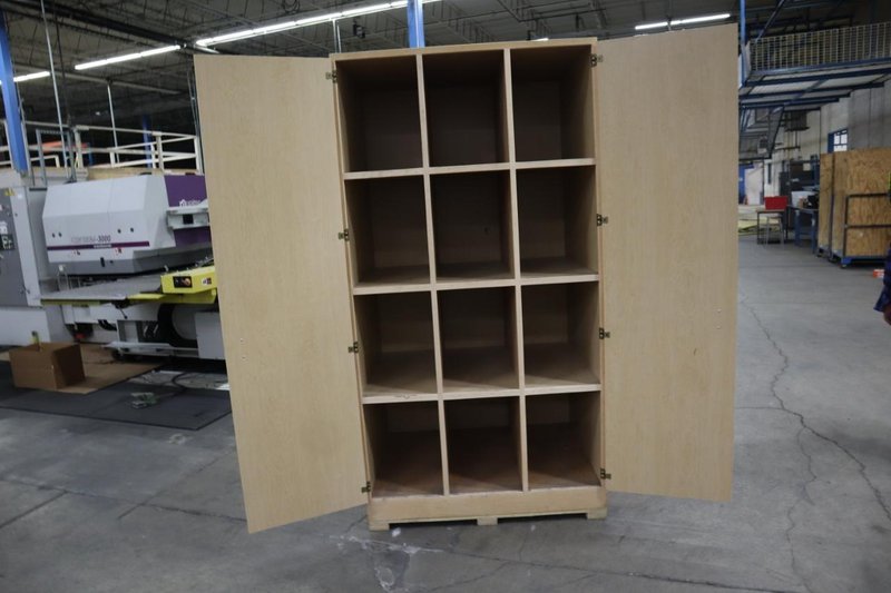 Wood Large 2 Door Multi Slot Cabinets (2pcs) Matched Pair- Auction Item