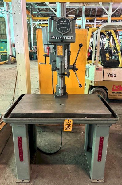 20&quot; Clausing Single Spindle Drill, V-Speed 150-2000 RPM, 24&quot; x 40&quot; Tbl., 3 MT, 1.5 HP