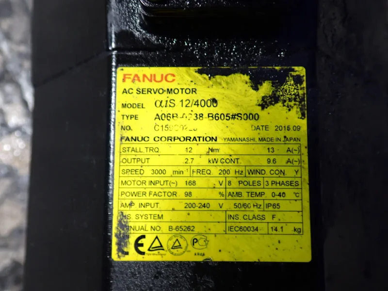 FANUC 2.7 KW SERVO MOTOR   -  AI512/4000 / A06B-0238-B605#5000