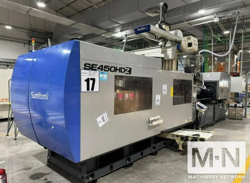 500 TON 61 OZ  SUMITOMO MODEL SE450EV-A-C3000 ELECTRIC INJECTION MOLDING MACHINE MFG 2014/2013 (2) AVAILABLE