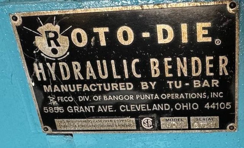 10&#039; x 16 GA ROTO-DIE &quot;10&quot; HYDRAULIC PRESS BRAKE STOCK# 3664