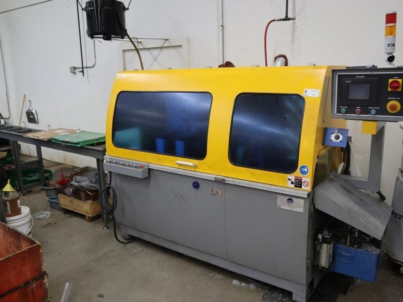 PMI-455 Type A Automatic Circular Upacting Saw, ProFace Control, In-Feed Conveyor,  Powermatic Powertec Collectors- Auction Item