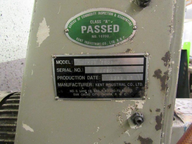 8" X 18" KENT KGS-250AHD AUTOMATIC HYDRAULIC SURFACE GRINDER. STOCK # 1012224.