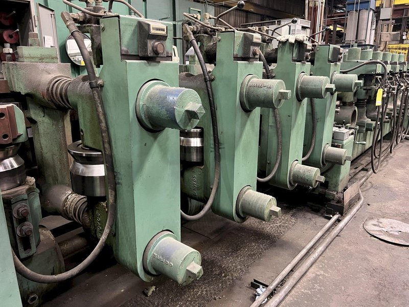 12 ROLL MEECO MODEL #12-12-TPVC (HD3) 2-PLANE SHAPE, ROD &amp; FLAT STOCK ROTARY STRAIGHTENING &amp; CHAMFER SYSTEM: STOCK #18428