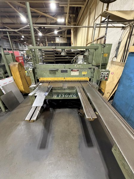 4' X 10 GAUGE WYSONG MODEL #1048 MECHANICAL POWER SQUARING SHEAR W/ BACK GAUGE : YOBRO #26001