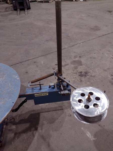 5,500 LBS X 48" AWC (ACCRA-WIRE CONTROLS) MODEL #F-200AF HORIZONTAL PALLET TYPE POWERED DE-COILER REEL: STOCK #19267