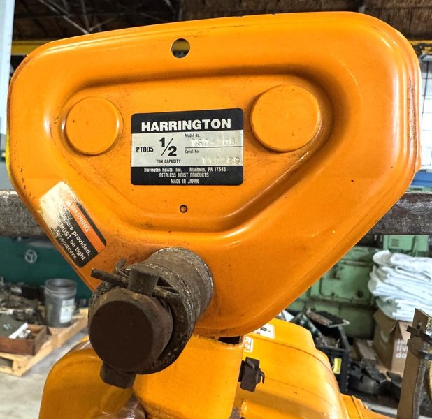 1/2 Ton Harrington Electric Chain Hoist, Pendant, Trolley, 3 Phase