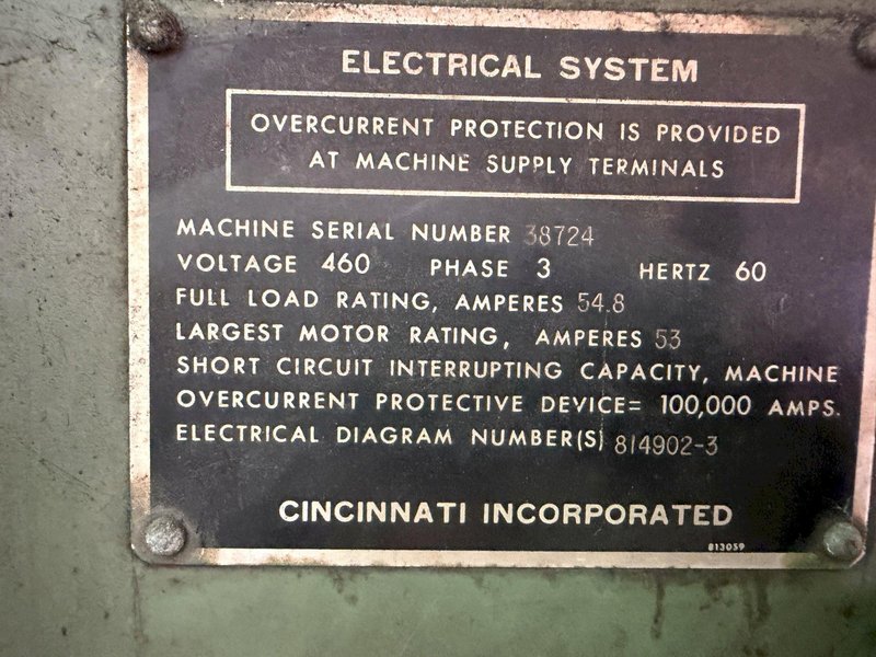 400 TON X 14' CINCINNATI 400H HYDRAULIC PRESS. STOCK # 0875526
