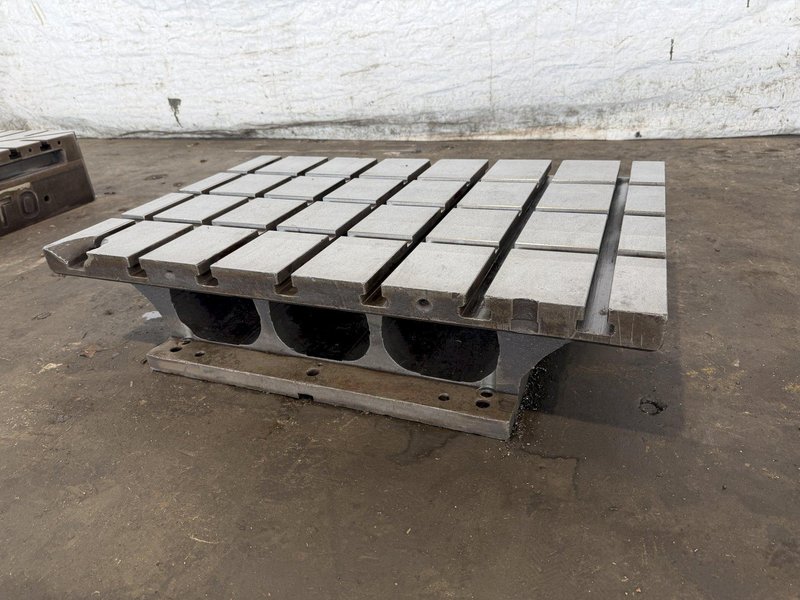 24" WIDE x 36" LONG x 8" TALL T-SLOTTED RISER MACHINE TABLE. STOCK # 0433726