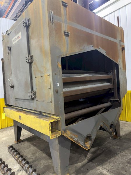 72" WIDE x 16" HIGH PANGBORN MODEL #ES1821-125 TOP &amp; BOTTOM PLATE SHOT BLAST MACHINE, WITH DUST COLLECTOR: YOBRO #25181