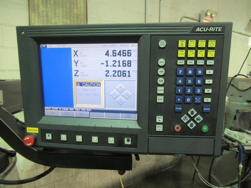 Lagun FTV-2 CNC Vertical Knee Mill with Acu-Rite Millpower 2 2-Axis CNC Control, Power Draw Bar, 10" x 50" Table, 3HP- Auction Item