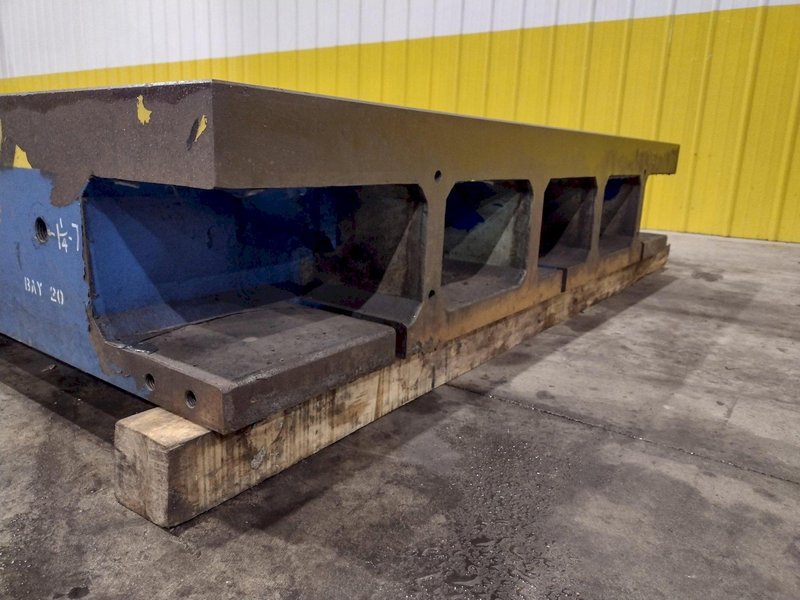 129&quot; X 72&quot; X 14&quot; HIGH T-SLOTTED LAYOUT TABLE / BOLSTER PLATE: STOCK #22373