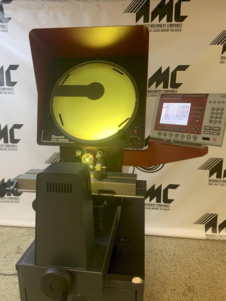 STARRETT HE400 Comparator, 10x, DRO, Surface, Cabinet Base.