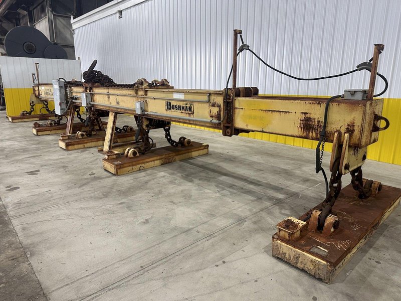 53 TON (107,500 LBS) BUSHMAN MODEL #MT420 TELESCOPING MAGNETIC SPREADER LIFTING BEAM  W/ OHIO MAGNETICS DIESEL GENERATOR: STOCK #20420