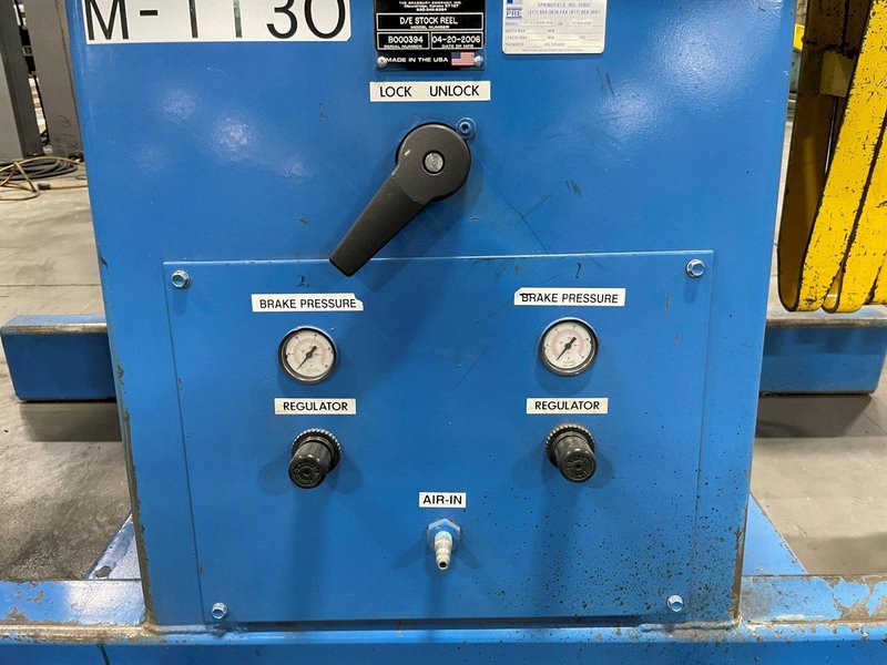 Press Room Equipment Double End Pull Off Coil Reel Uncoiler 4,000 lb x 12" Wide Capacity