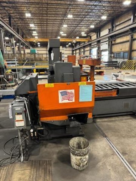 14″ x 20″ HEM DC 1420 HA-C Dual Column Horizontal Bandsaw, 2009 – Bundling Attachment, Shuttle Tables