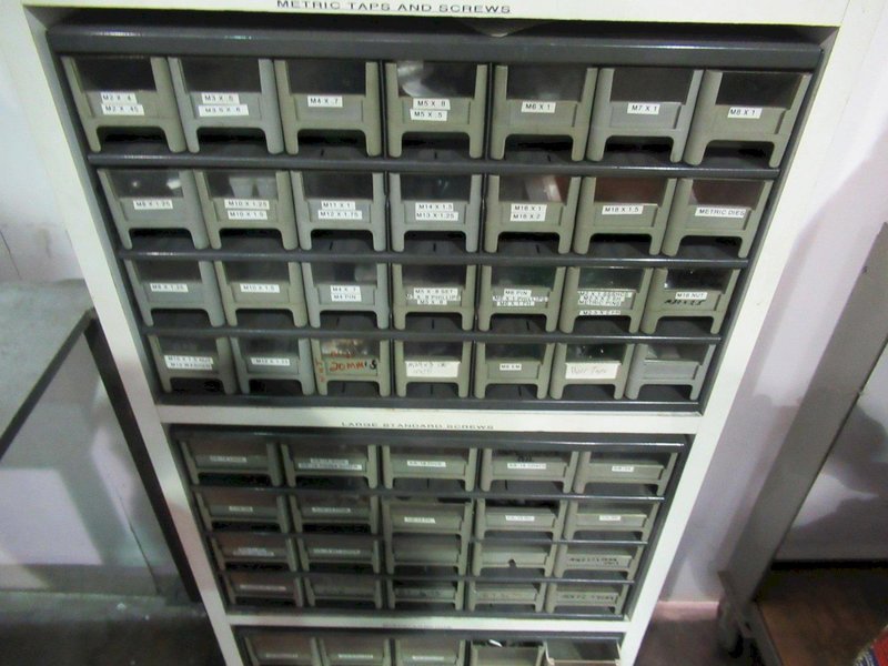 Hardware Storage System with Contents, Including Pins, Taps, Screws, Woodruff Keys and MORE!- Auction Item