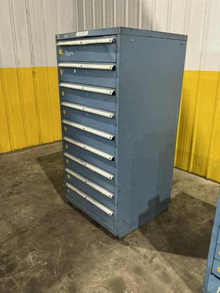 9 DRAWER x 28" x 29" x 60" HIGH LISTA TOOL STORAGE CABINET: YOBRO #25392