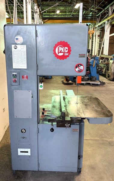 18" Grob Vertical Band Saw 4V-18, 40-5000 FPM, 28" x 24" Air-Hyd. Feed Tbl.
