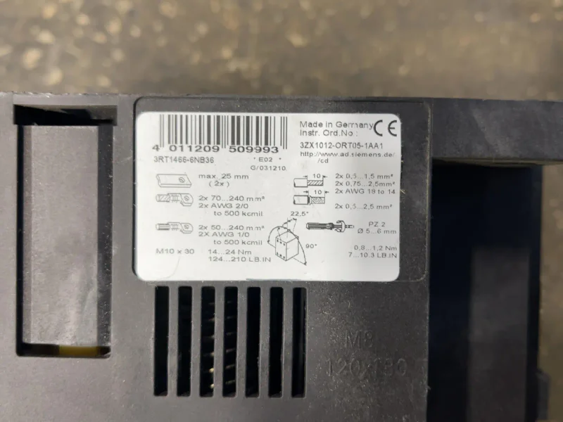 SIEMENS SIRIUS 3RT1 SERIES POWER CONTACTOR  -  3RT1466-6NB36