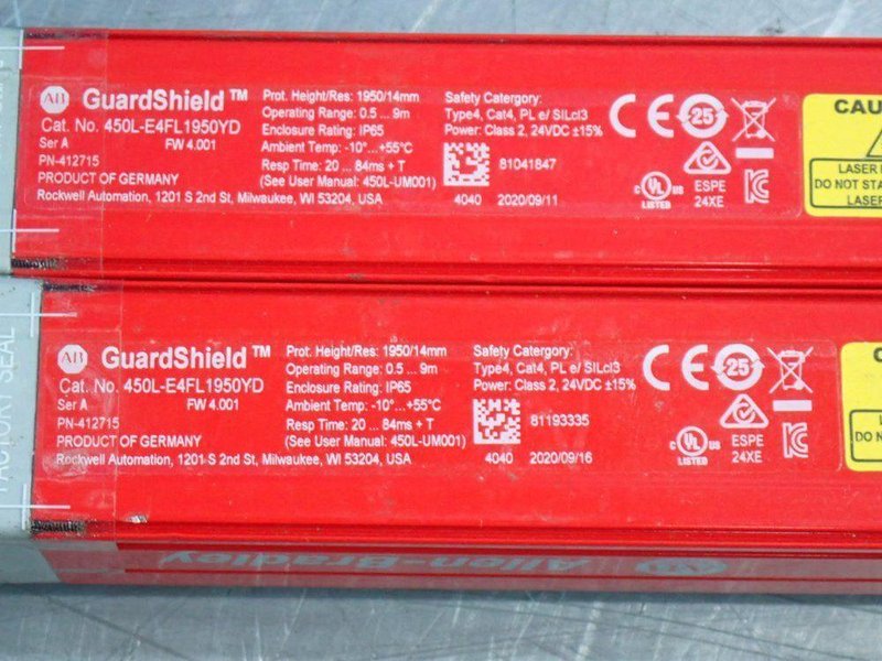 Allen-bradley Light Curtain Pair - 450l-e4fl1950yd