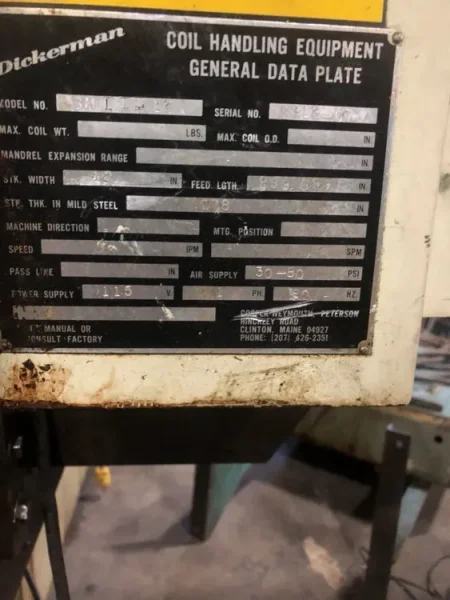 CWP 12" X .078" SERVO FEED, STOCK# 13761J