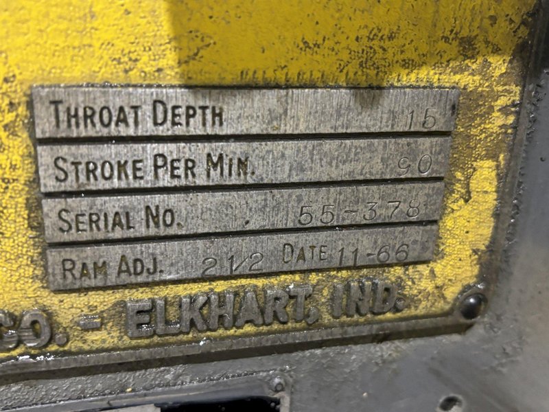 60 TON FEDERAL MODEL #55 OBI FLYWHEEL STAMPING PRESS 6&quot; STROKE: STOCK #23255