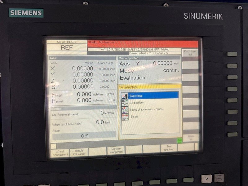12&quot; X 24&quot; BLOHM 3 AXIS MODEL PRECIMAT 306 CNC SURFACE &amp; PROFILE GRINDER, WITH SINUMERIC / SIEMENS CONTROLS: STOCK #20696