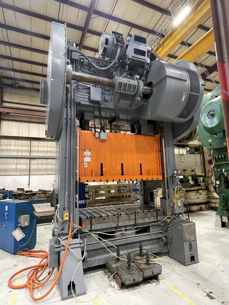 400 ton Bliss SC2-400-84-48 Used Straight Side Double Crank Mechanical Metal Stamping Press, Year 1986