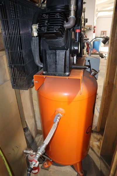C&#039;Aire 7.5 HP Piston Type Air Compressor, Tw0-Stage with Vertical Air Tank- Auction Item