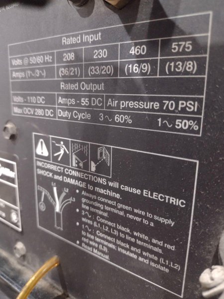 55 AMP MILLER SPECTRUM 2050 DC PLASMA CUTTING SYSTEM WITH AUTO-LINE: STOCK #18703