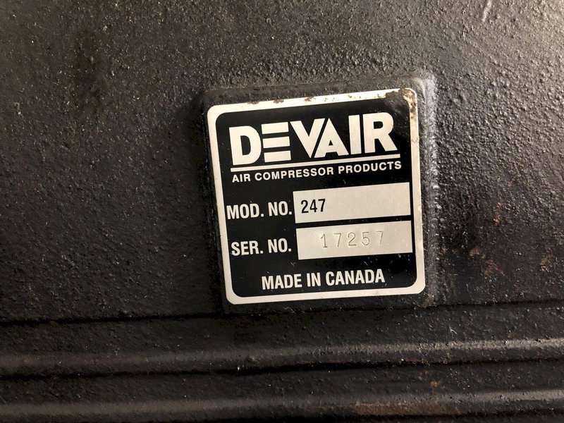 7.5 HP DEVAIR MODEL #TASV-5052-S 175 PSI VERTICAL AIR COMPRESSOR WITH AIR TAK 20 SCFM AIR DRYER: STOCK 16096