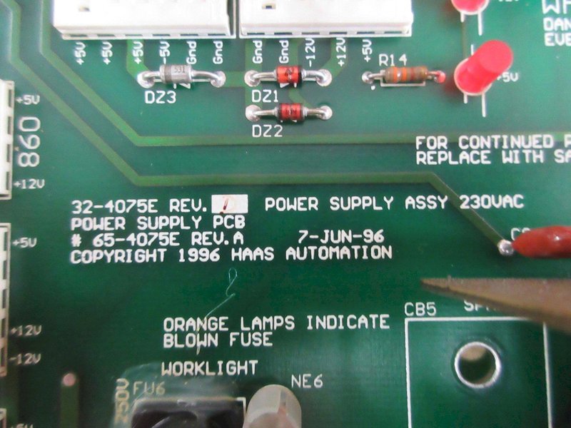 Used Haas Power Supply Assembly PCB 32-4075E Rev. D