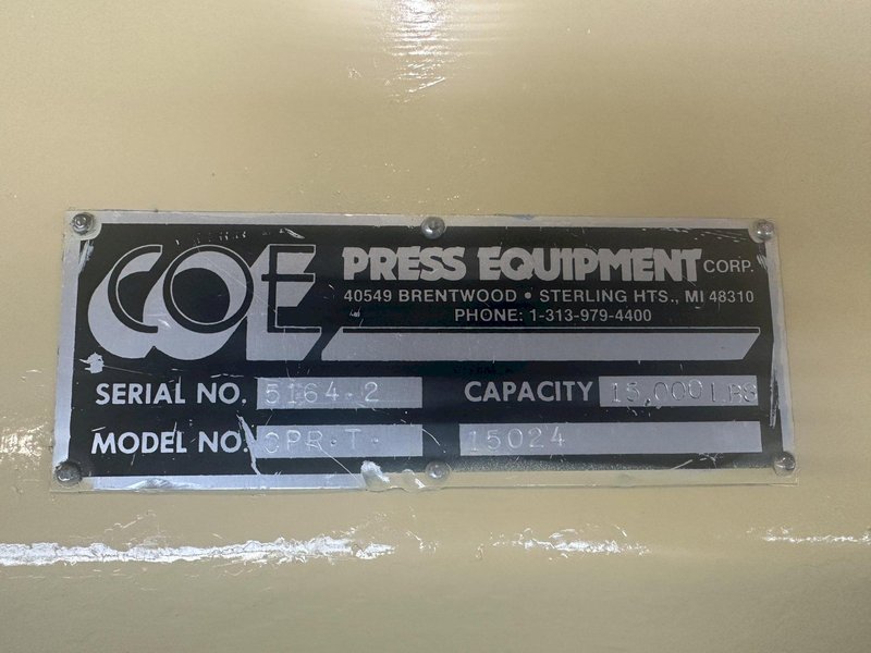 15000 LB X 24&quot; COE MOTORIZED POWER COIL REEL UNCOILER WITH COIL CAR: STOCK 18354