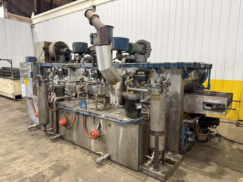 24" WIDE x 8" HIGH CAE RANSOHOFF 4-STAGE STAINLESS STEEL BELT CONVEYOR PARTS WASHER, WITH RUST INHIBITOR APPLICATION: YOBRO #25378