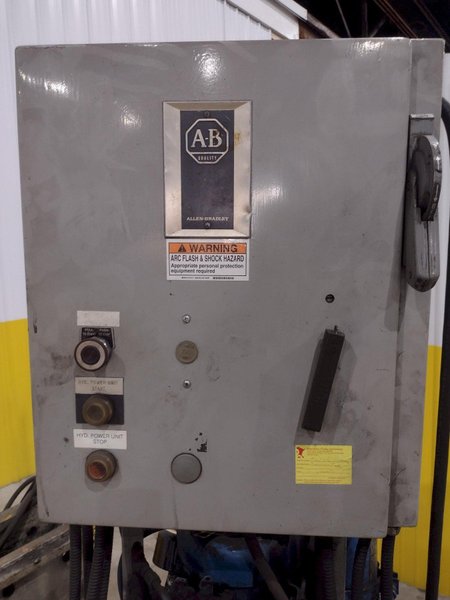 72" WIDE BEAM ENERPAC HYDRAULIC CLAMPING FIT-UP TACKING PRESS, FOR WELDING I-BEAMS: STOCK #20541