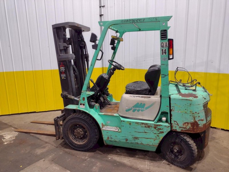 5,000 LB MITSUBISH MODEL #QA14  PROPANE FORKLIFT TRUCK: STOCK #19603