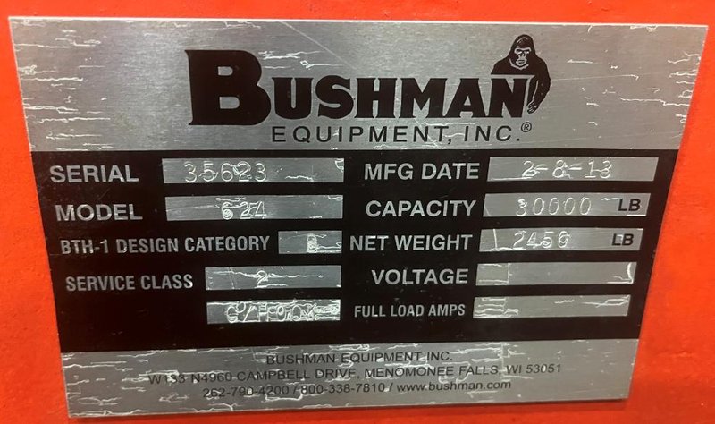 15 TON BUSHMAN 624 LIFTING HOOK: STOCK #78537