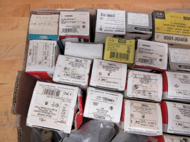 Ice Cube Relays, Switches, Outlets, Panel Switches- Auction Item