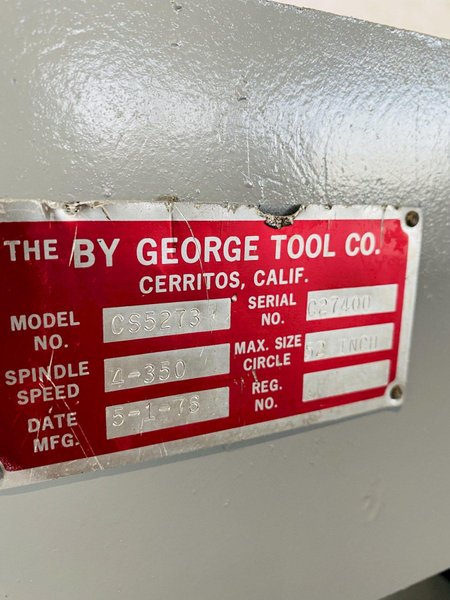 52&quot; X 10 GA BY GEORGE MODEL CS5273 ROTARY CIRCLE SHEAR. STOCK # 0737621