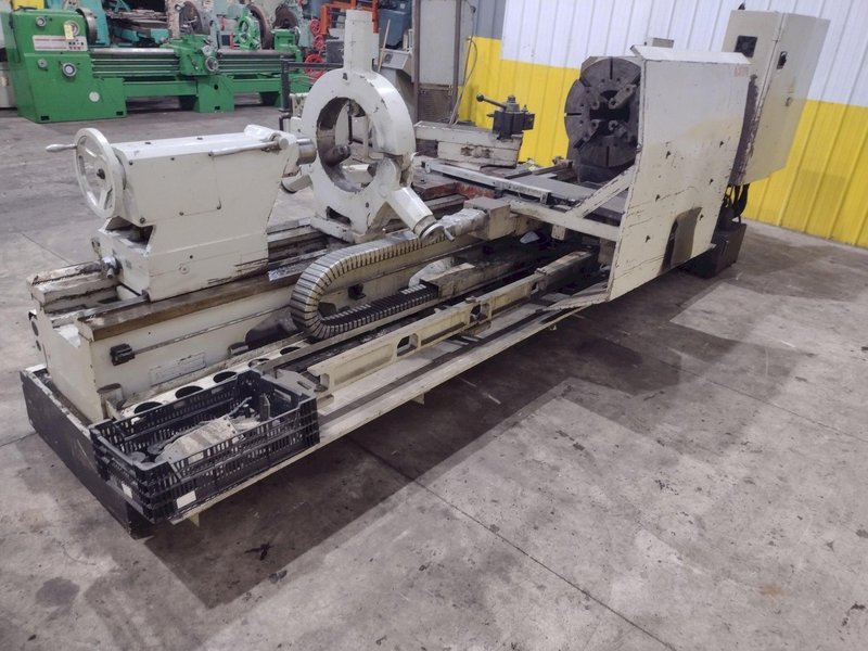 35" x 120" WILLIS MODEL #PK35 HOLLOW SPINDLE ENGINE LATHE 10" HOLE: YOBRO #24547