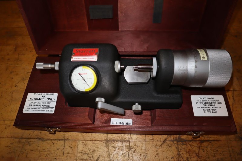 Starrett 673 Carbide Direct-Reading Bench Micrometer W/ Case- Auction Item