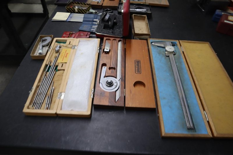 Assorted Measuring Tools, Micrometers, Chamfer Guage, Precision Protractor, Depth Mics, Bore Gauges, Thread Checkers and More- Auction Item