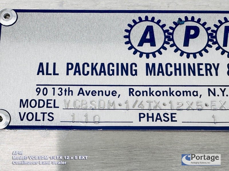APM VCBSDM-1/4TX 12 x 5EXT  ||  Continuous Horizontal Band Sealer