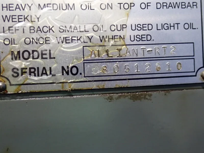 ALLIANT 42"X 9" TABLE VERTICAL MILL  -  ALLIANT-RT2