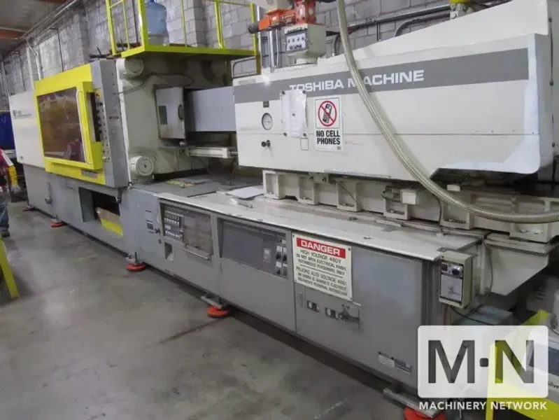 610 TON 124 OZ TOSHIBA MODEL ISF610-SII-59B INJECTION MOLDING MACHINE MFG 1994